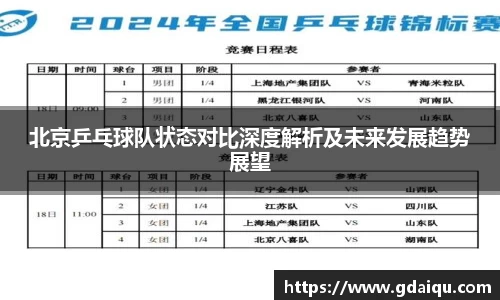 北京乒乓球队状态对比深度解析及未来发展趋势展望